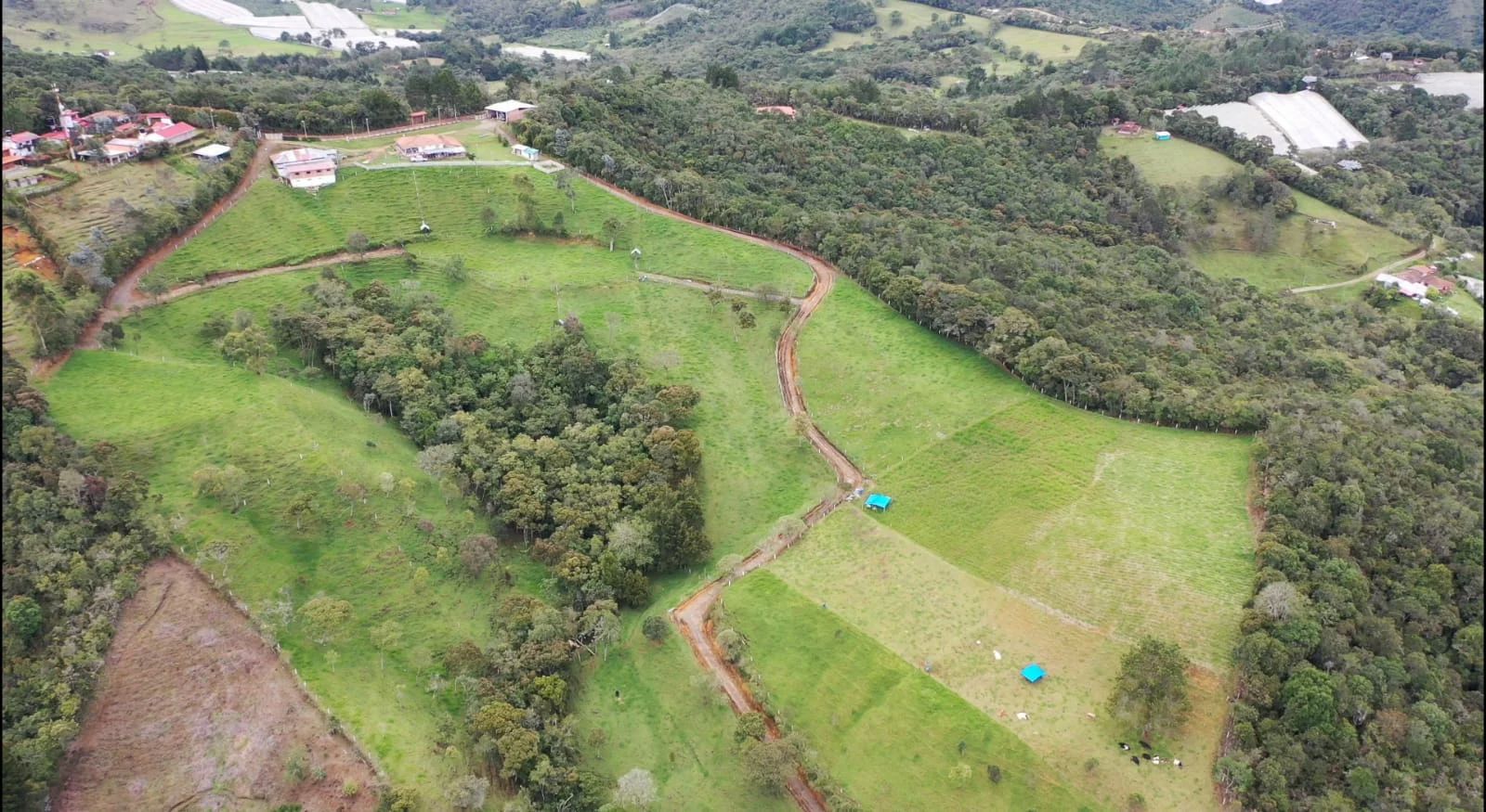 Perspectiva aérea de las áreas abiertas